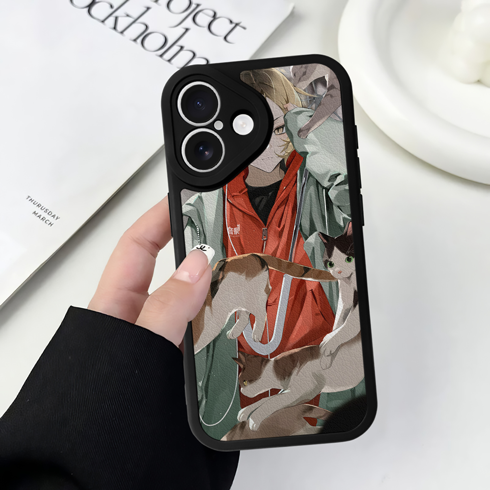 （画像用） ハイキュー!! Haikyu!! 【iPhone 16シリーズ対応】シリコンスマホケース（レザー調） 材質：シリコン